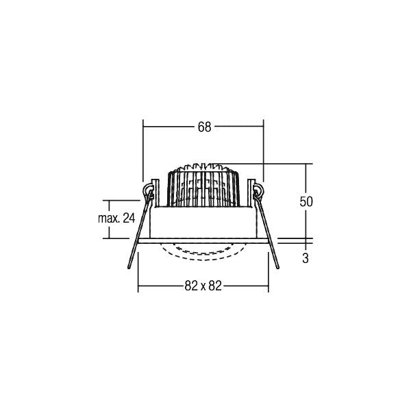 BRUMBERG LED-Einbaustrahler 350 mA, 6 W, 38°, 3000 K, quadratisch, schwenkbar, weiss, IP BRUMBERG LED-Einbaustrahler 350 mA, 6 W, 38°, 3000 K, quadratisch, schwenkbar, weiss, IP